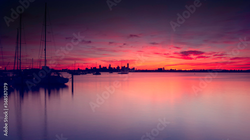 Melbourne city as seen from Williamstown