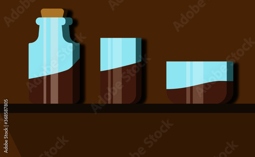 bottiglie e bicchieri