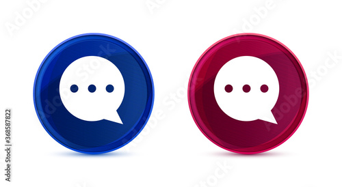 Comment icon silky round button set illustration