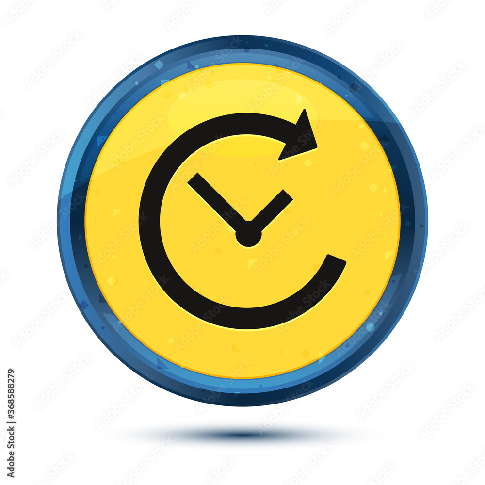 History icon fancy yellow round button illustration History icon fancy yellow round button illustration