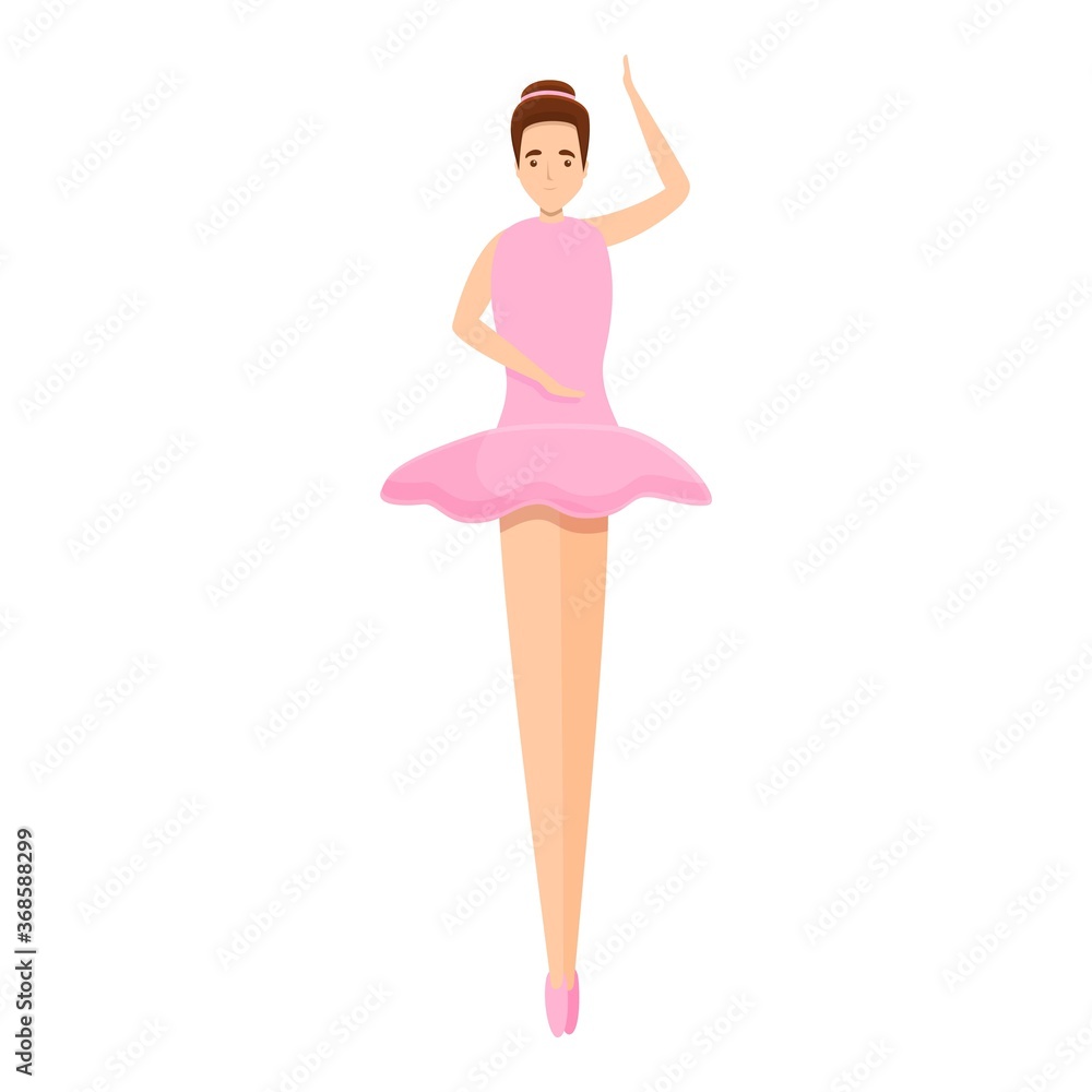 Barre ballerina icon. Cartoon of barre ballerina vector icon for web design isolated on white background