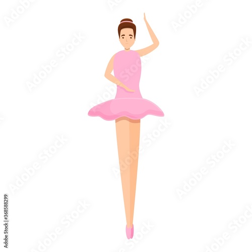 Barre ballerina icon. Cartoon of barre ballerina vector icon for web design isolated on white background