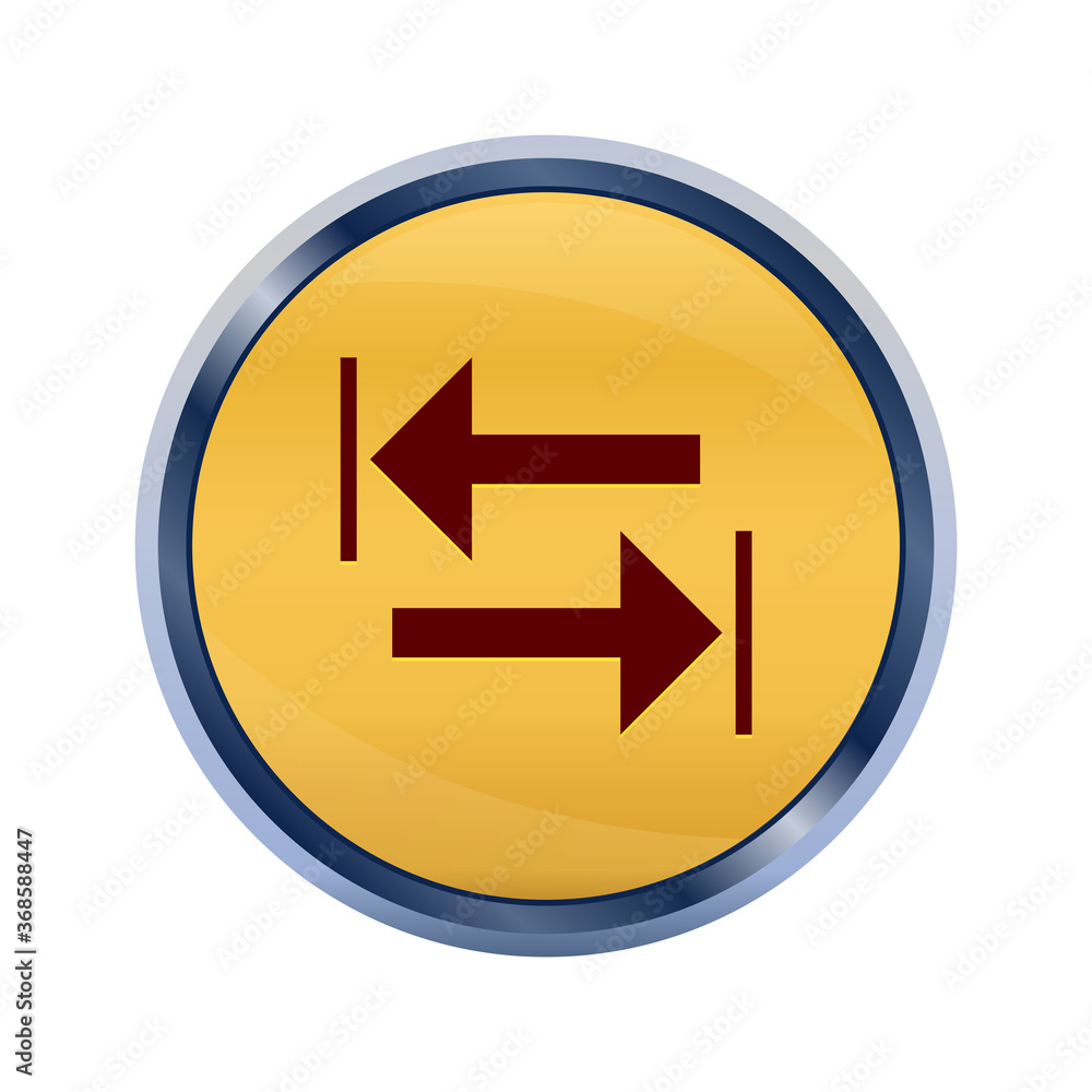 Transfer arrow icon super yellow round button illustration Transfer arrow icon super yellow round button illustration