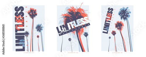 Limitless California vector graphic t-shirt designs, posters, prints