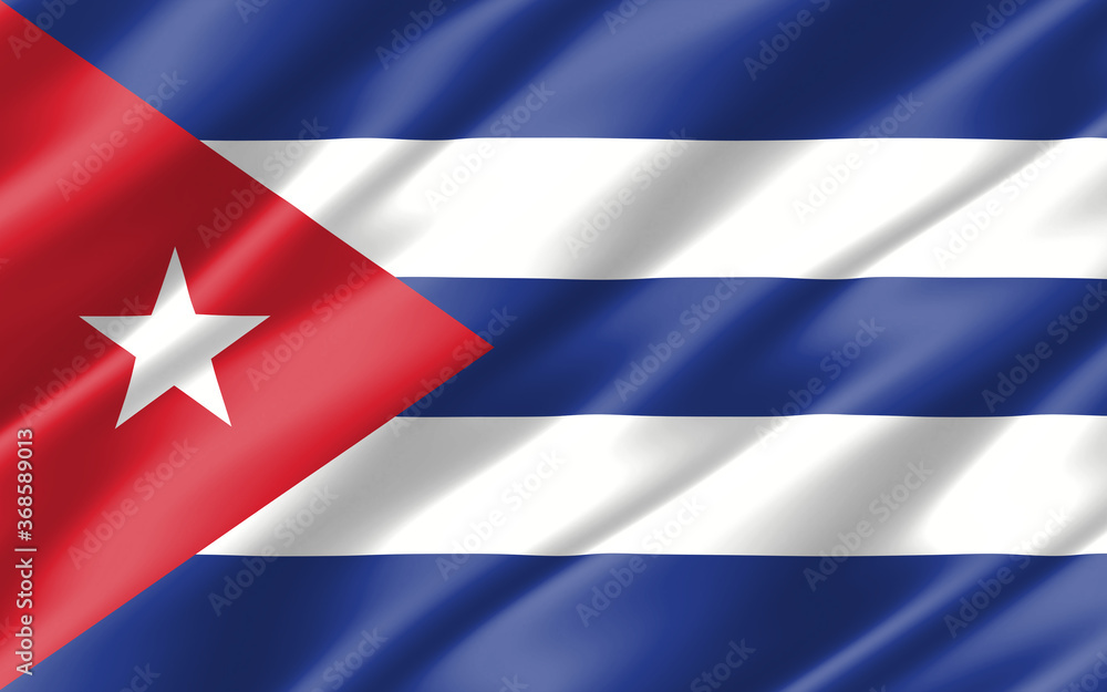 Silk wavy flag of Cuba graphic. Wavy Cuban flag 3D illustration. Rippled Cuba country flag is a symbol of freedom, patriotism and independence. Silk wavy flag of Cuba graphic. Wavy Cuban flag 3D illustration. Rippled Cuba country flag is a symbol of freedom, patriotism and independence.