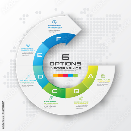 6 steps arrow infographic element,Business concept,Vector illustration.
