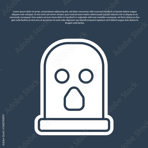 Blue line Balaclava icon isolated on blue background. A piece of clothing for winter sports or a mask for a criminal or a thief. Vector.