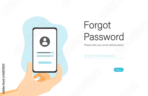 Landing page illustration design people forgot her password. This design can be used for websites, landing pages, UI.