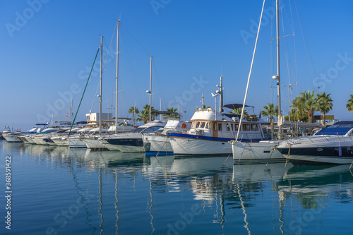 Yacht club in the morning. Mediterranean coast. Hight quality photo © Elena