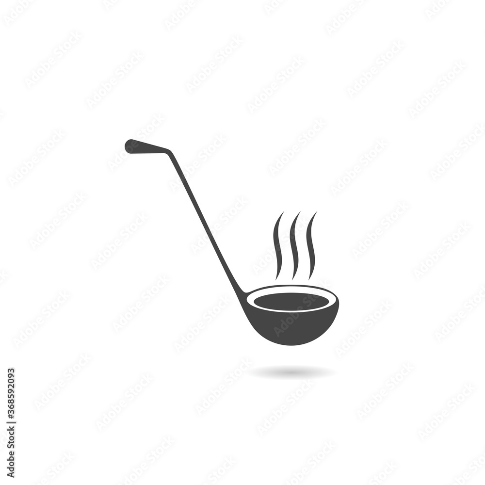 Ladle icon with shadow Ladle icon with shadow