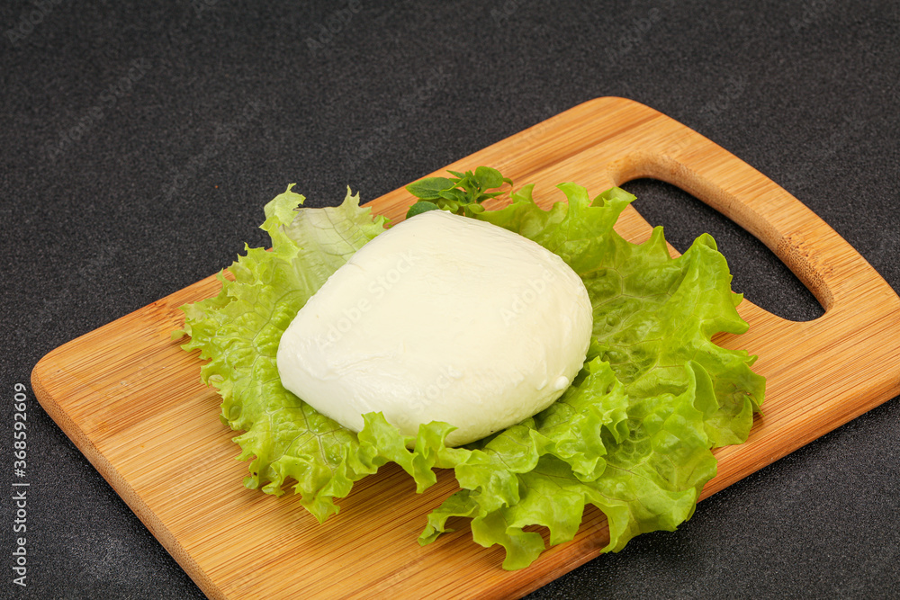 Italian Mozzarella cheese over board Italian Mozzarella cheese over board