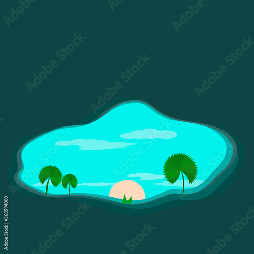 landscape with trees and blue sky, abstract background texture wallpaper pattern vector illustration graphic design  © SodsaiCG