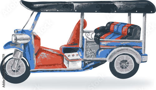 tuk tuk taxi,Three-wheeler,Vector illustration.