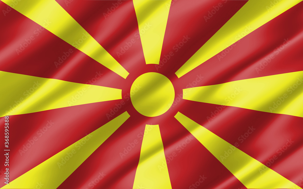 Silk wavy flag of Macedonia graphic. Wavy Macedonian flag 3D illustration. Rippled Macedonia country flag is a symbol of freedom, patriotism and independence. Silk wavy flag of Macedonia graphic. Wavy Macedonian flag 3D illustration. Rippled Macedonia country flag is a symbol of freedom, patriotism and independence.