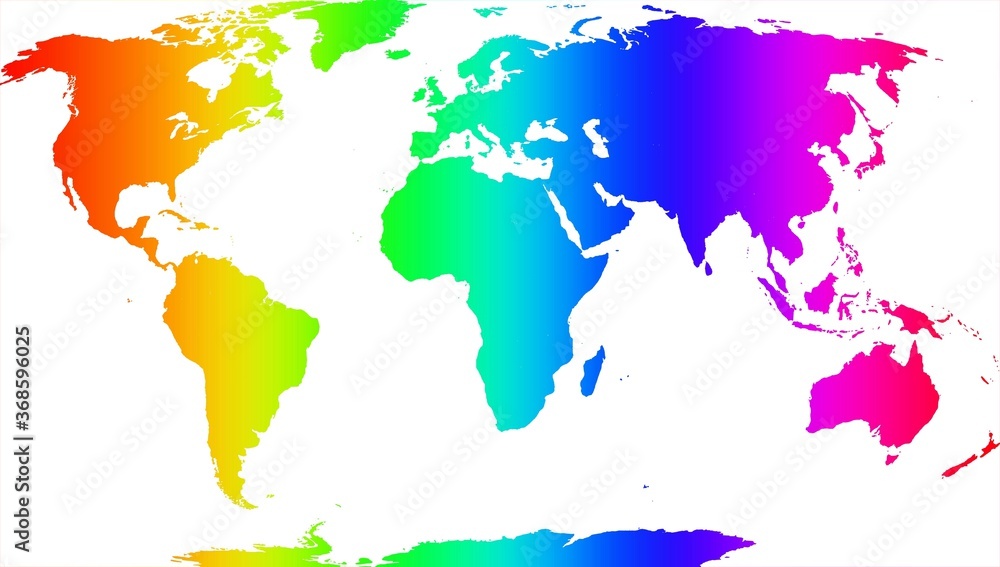 Carte du monde arc-en-ciel