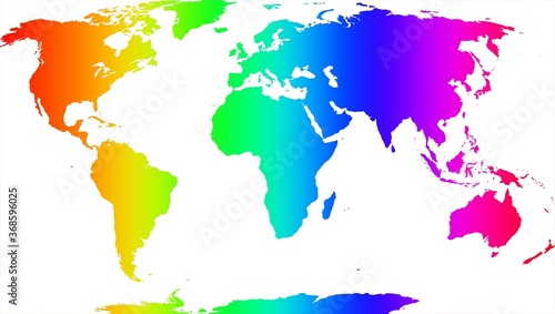 Carte du monde arc-en-ciel