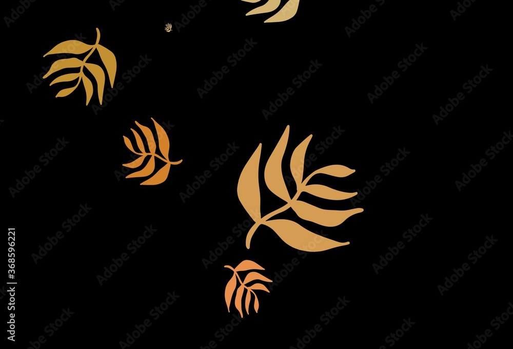 Obraz premium Dark Orange vector natural pattern with leaves.