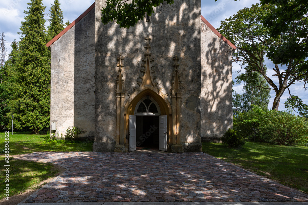 Koknese church, interior and bell Koknese church, interior and bell