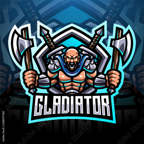 Gladiator esport mascot logo design