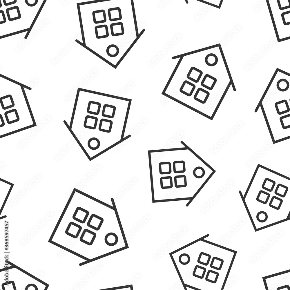 Building icon in flat style. Home vector illustration on white isolated background. House seamless pattern business concept. Building icon in flat style. Home vector illustration on white isolated background. House seamless pattern business concept.