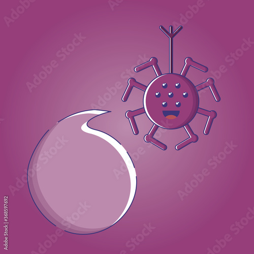 Spider with a speach bubble.