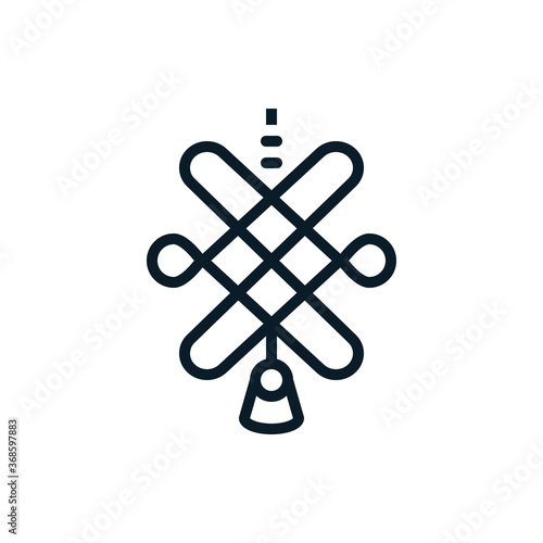 Chinese mystic knot outline icons. Vector illustration. Editable stroke. Isolated icon suitable for web, infographics, interface and apps.