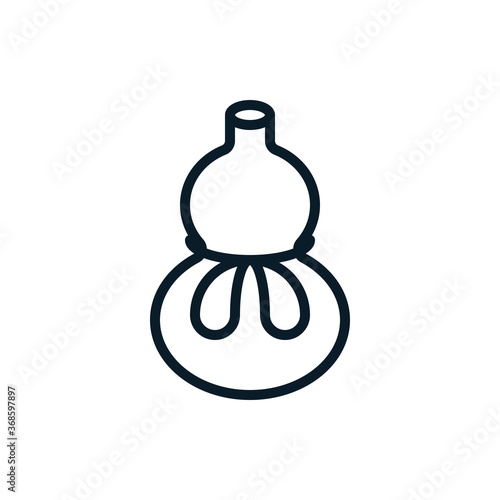 Gourd, calabash, outline icons. Vector illustration. Editable stroke. Isolated icon suitable for web, infographics, interface and apps.