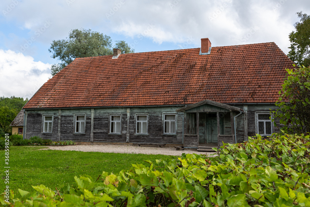 Old wooden traditional house in lithuania
