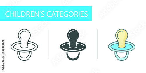 baby icons set, baby dummy