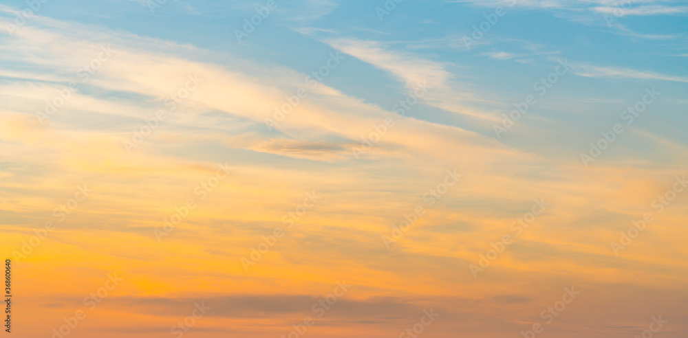 sunset sky with cloudy for background.