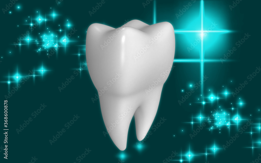 3D illustration of teeth on color background 3D illustration of teeth on color background