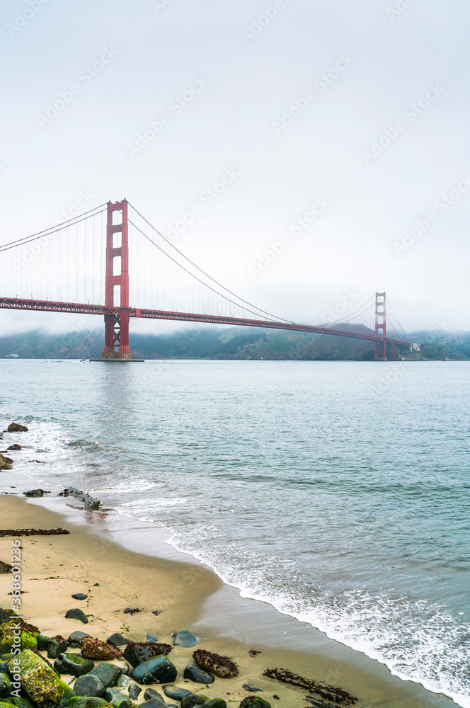 The Golden Gate bridge in the morning, San Francisco, California. The Golden Gate bridge in the morning, San Francisco, California.
