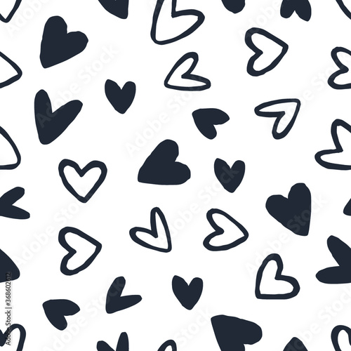 Abstract seamless pattern of hearts on white background. Image for a poster or cover. Vector illustration. Repeating texture. Figure for textiles.