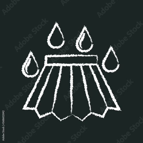 chalk icon, hat used for washing child's, drops around