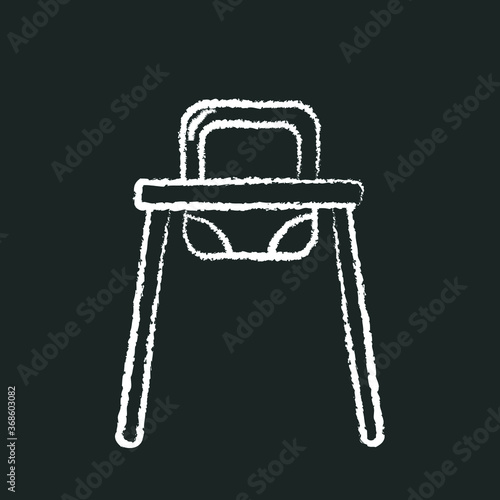 baby chalk icon, baby chair for feeding