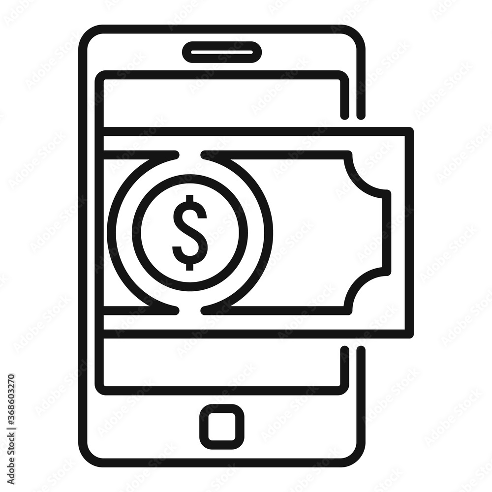 Cash online loan icon. Outline cash online loan vector icon for web design isolated on white background Cash online loan icon. Outline cash online loan vector icon for web design isolated on white background