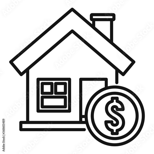 House buy online loan icon. Outline house buy online loan vector icon for web design isolated on white background