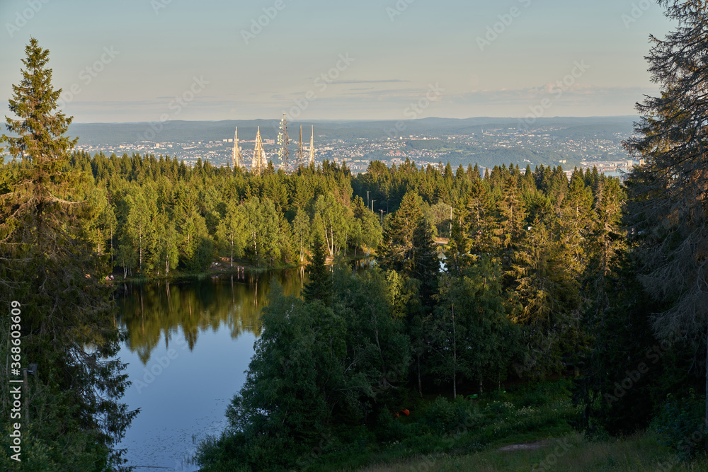 lake in the forest. Tryvann, Oslo