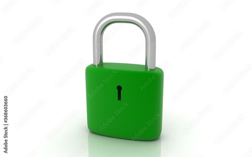 3D illustration of lock on white background
3D illustration of lock on white background