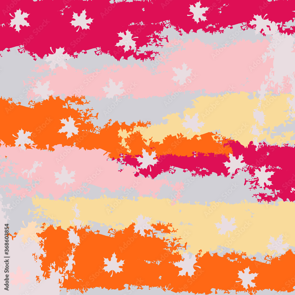 design of silk square scarf with abstract floral pattern