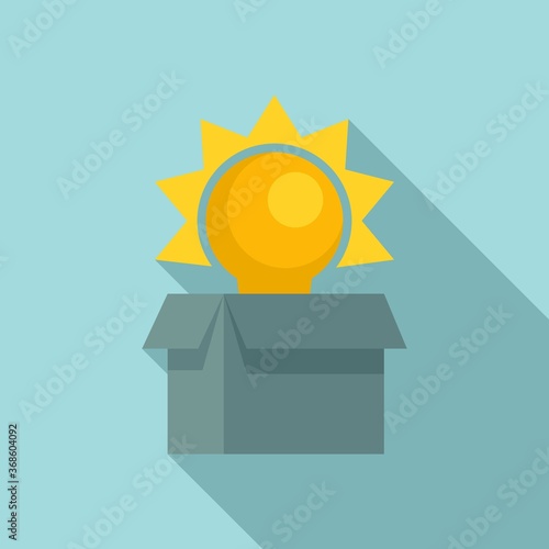 Unboxed idea innovation icon. Flat illustration of unboxed idea innovation vector icon for web design