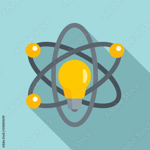 Atom idea innovation icon. Flat illustration of atom idea innovation vector icon for web design