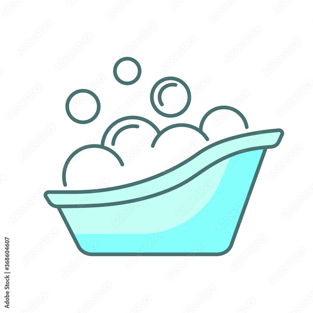 Fototapeta premium baby color icon, baby bath