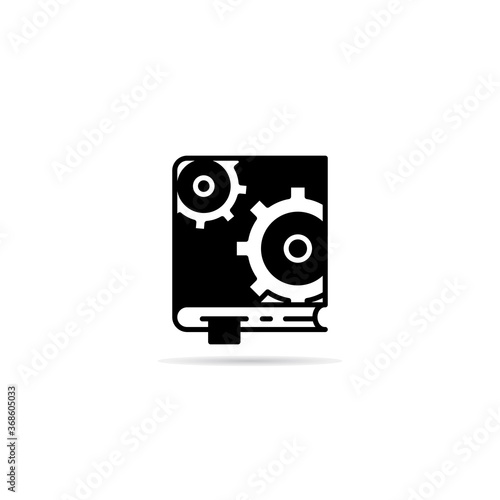 manual book and gears icon vector illustration
