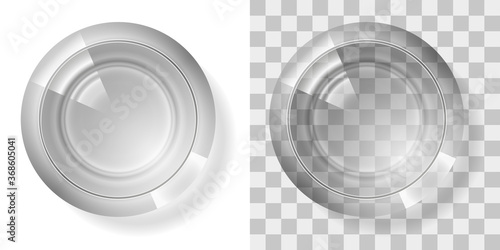 Empty glass on a transparent background. Top view.