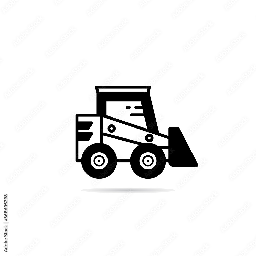 bulldozer icon with drop shadow vector illustration bulldozer icon with drop shadow vector illustration