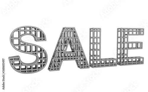 3D illustration of sale word on white background