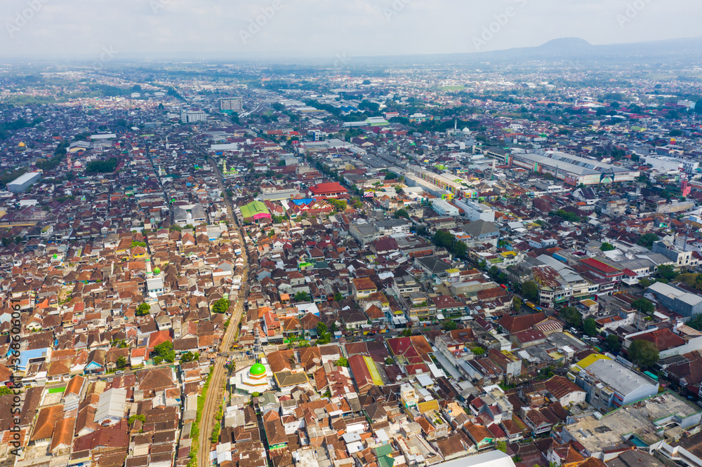 Obraz premium Aerial view of Malang City during the day