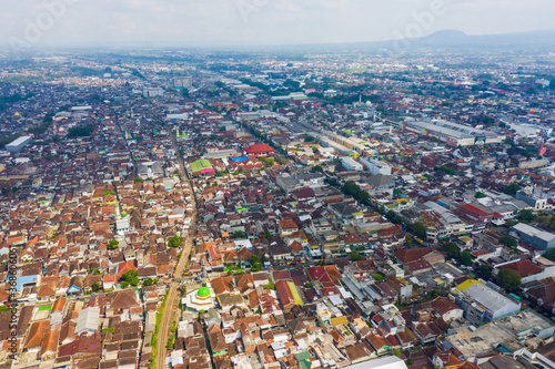 Aerial view of Malang City during the day