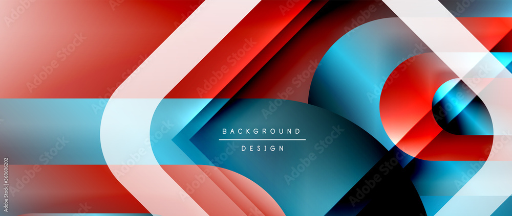 Vector geometric abstract background with lines and modern forms. Fluid gradient with abstract round shapes and shadow and light effects Vector geometric abstract background with lines and modern forms. Fluid gradient with abstract round shapes and shadow and light effects